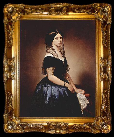 framed  Francesco Hayez Portrat der Antonietta Tarsis Basilico., ta009-2